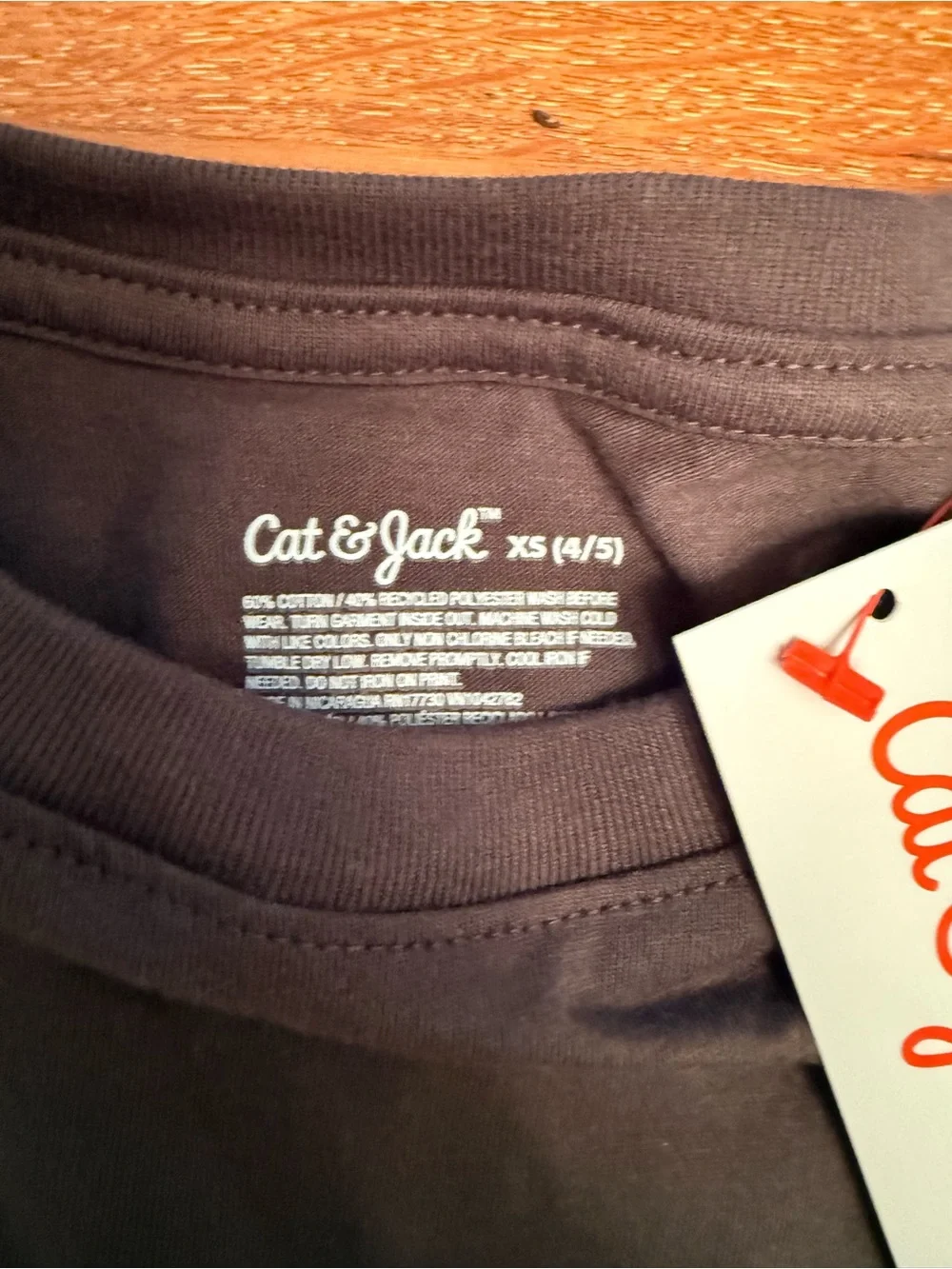 Cat & Jack Navy Shorts with Charcoal Tee